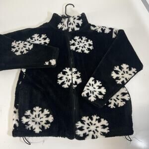 Black Mountain‎ Outdoor Gear Medium Fleece Snowflake Full Zip Winter Made USA